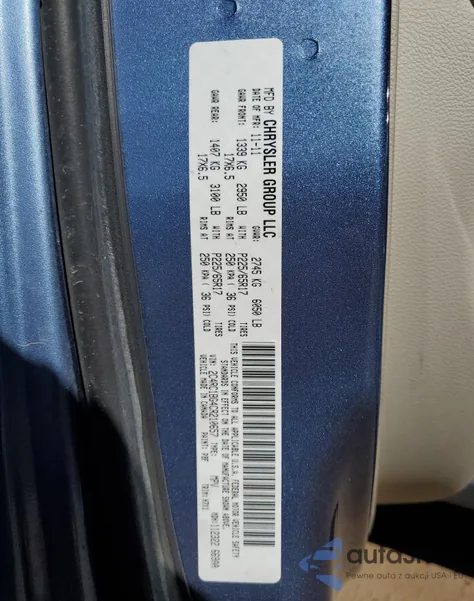 2012 Chrysler Town & Country Touring from USA, damaged, VIN 2C4RC1BG4CR210657